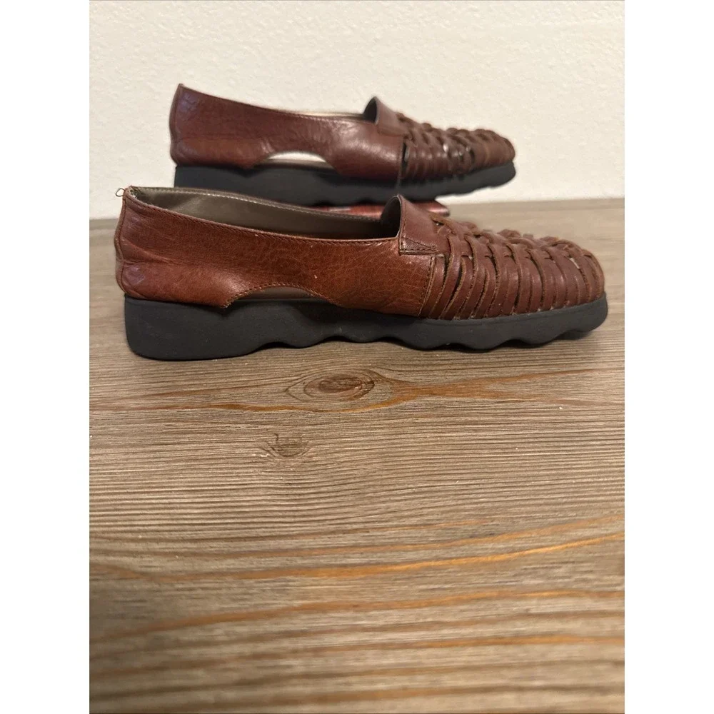 Aerosoles Shoes Sz 7.5B Women's Brown Slip On Loafer Woven top comfort EUC